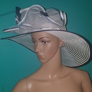 Derby / Church Hat Couture in Blue & White